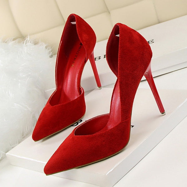 2019 Spring Summer Women Pumps Shallow Hollow High Heels With 10cm Women Shoes Party Wedding Stiletto 3168-6