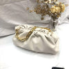 Day clutch Evening party dumpling purse bag women large big ruched pillow bag leather pouch handbag 2020 summer bag white black