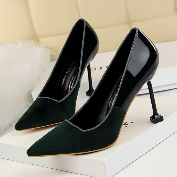 BIGTREE Shoes New Patent Leather Wonen Pumps Fashion Office Shoes Women Sexy High Heels Shoes Women's Wedding Shoes Party