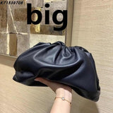 Day clutch Evening party dumpling purse bag women large big ruched pillow bag leather pouch handbag 2020 summer bag white black