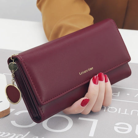 2020 Fashion Women's Wallets Simple Zipper Purses Envelop Long Wallet Women Long Section Clutch Wallet Soft PU Leather Money Bag