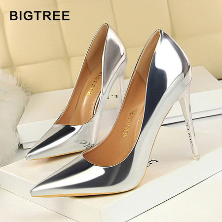 Aneikeh Big Size 41 42 43 44 45 Sexy Pumps Wedding Women Fetish Shoes High Heel Stripper Flock Pumps 16 cm Zapatos Mujer